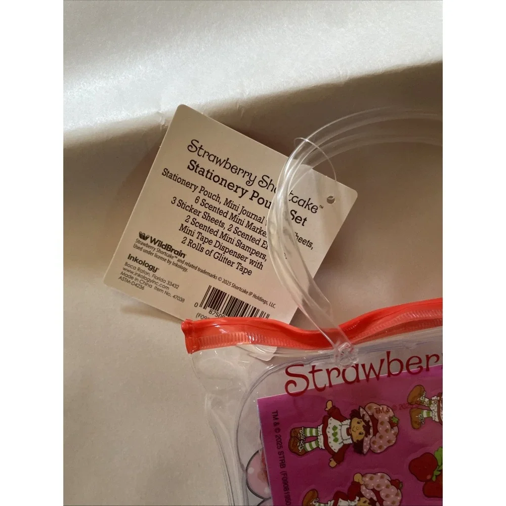 NEW Strawberry Shortcake Stationary Pouch Set Pencils Stickers, Journal, Markers